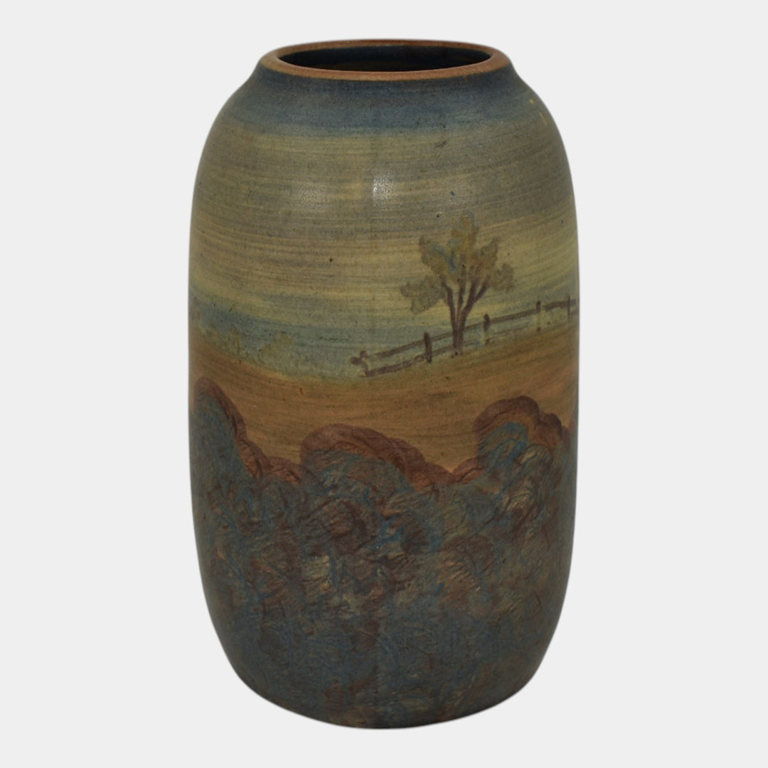 Peters and Reed Landsun Scenic Chromal 1920s Pottery Landscape Farmhouse Vase 7
