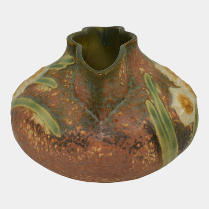 Roseville Jonquil 1931 Vintage Arts And Crafts Pottery Crocus Pot Vase 93-4 - Just Art Pottery