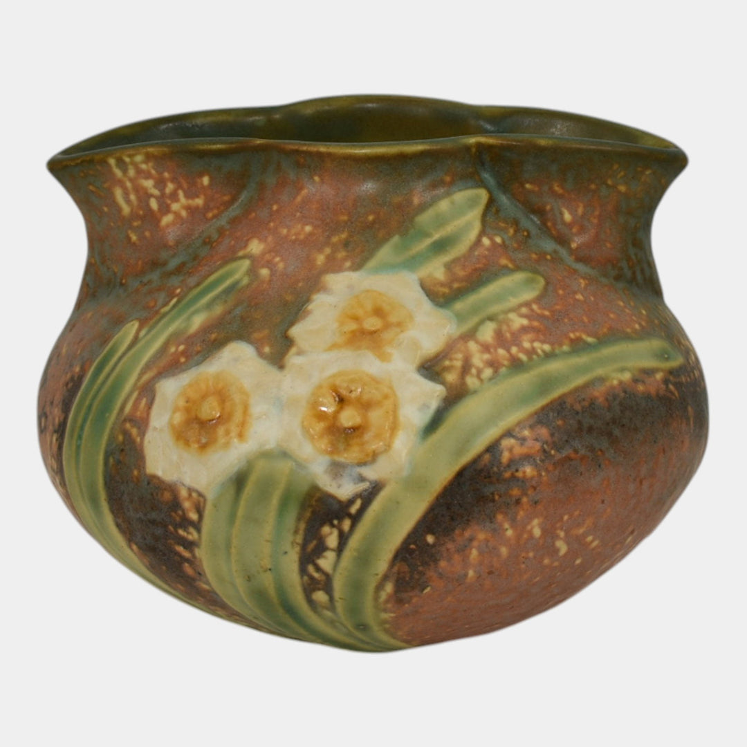 Roseville Jonquil 1931 Vintage Arts And Crafts Pottery Crocus Pot Vase 93-4 - Just Art Pottery