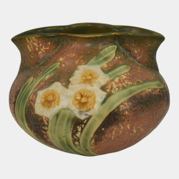 Roseville Jonquil 1931 Vintage Arts And Crafts Pottery Crocus Pot Vase 93-4 - Just Art Pottery
