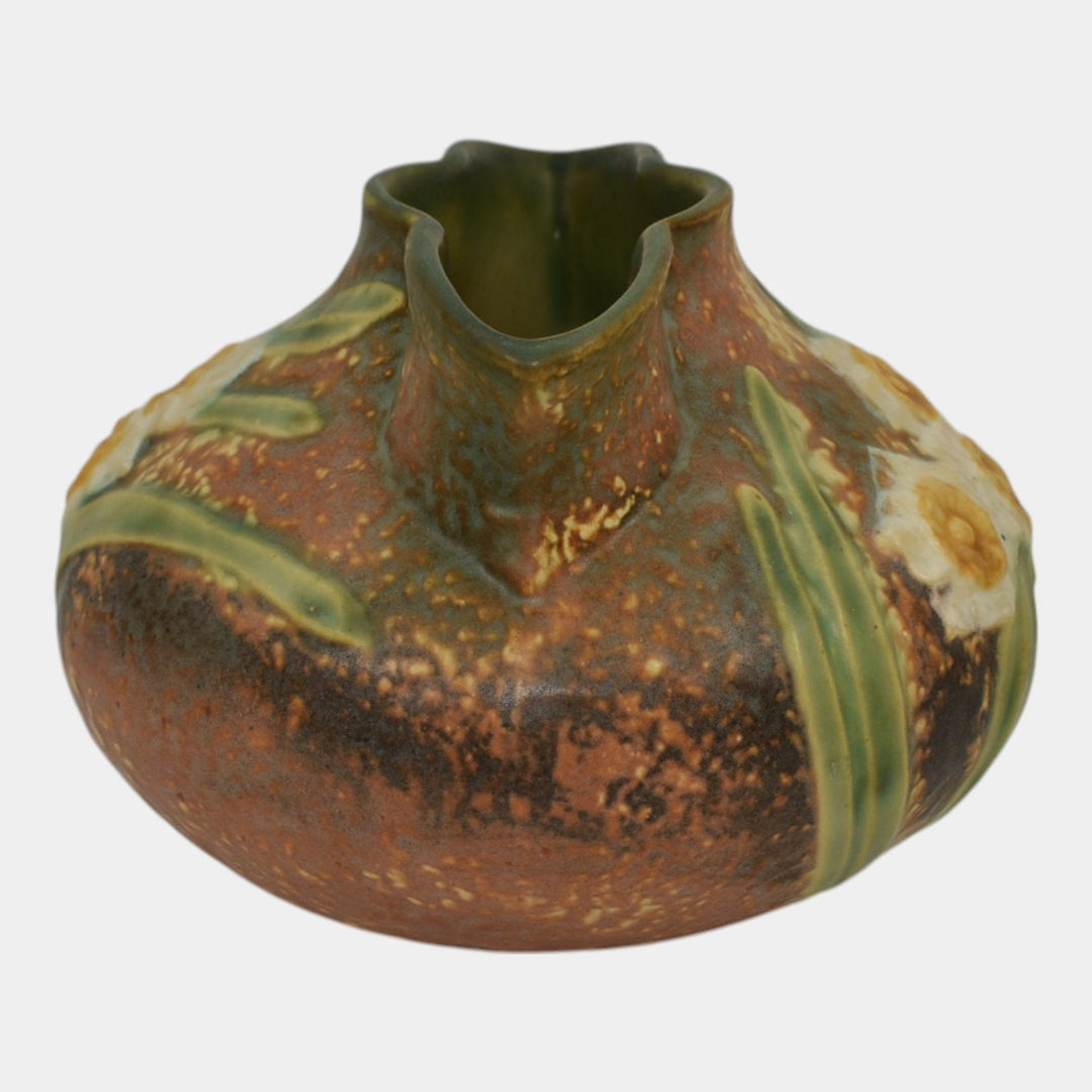 Roseville Jonquil 1931 Vintage Arts And Crafts Pottery Crocus Pot Vase 93-4 - Just Art Pottery