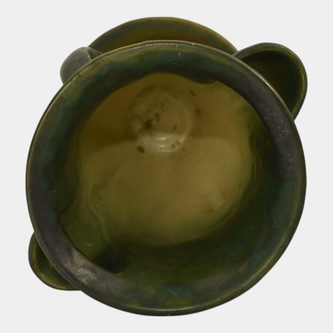 Roseville Jonquil 1931 Vintage Art and Crafts Brown Pottery Crocus Pot Vase 96-7 - Just Art Pottery