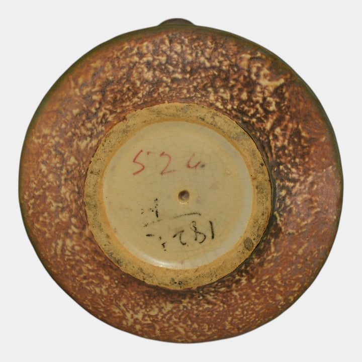 Roseville Jonquil 1931 Vintage Art and Crafts Brown Pottery Crocus Pot Vase 96-7 - Just Art Pottery