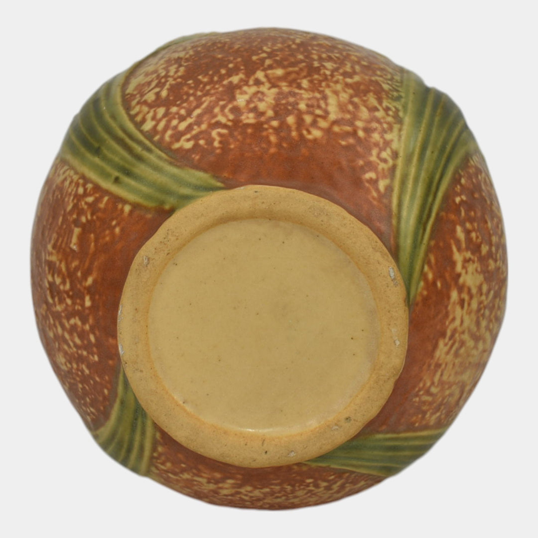 Roseville Jonquil 1931 Vintage Art and Crafts Brown Pottery Ceramic Vase 540-6 - Just Art Pottery