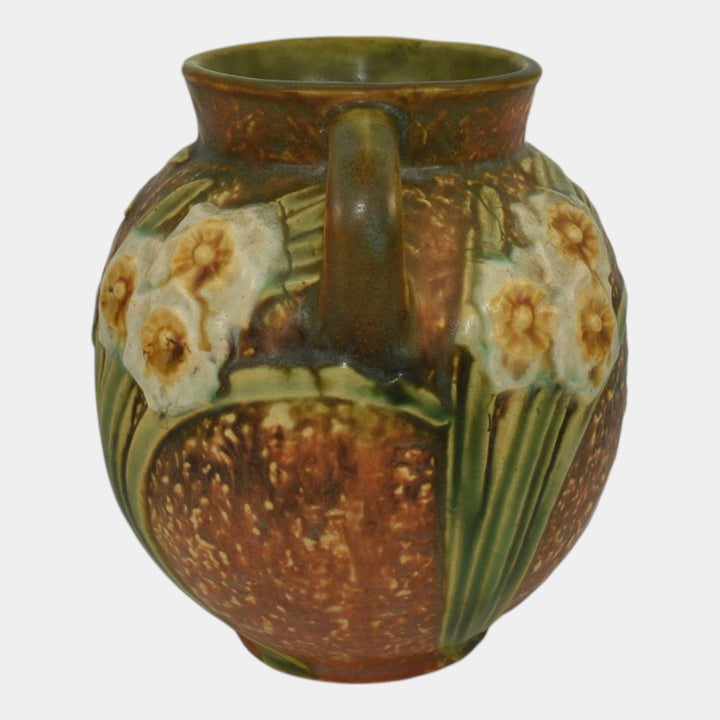 Roseville Jonquil 1931 Vintage Art and Crafts Brown Pottery Vase 540-6