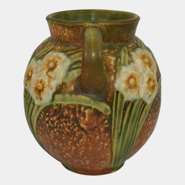 Roseville Jonquil 1931 Vintage Art and Crafts Brown Pottery Vase 540-6