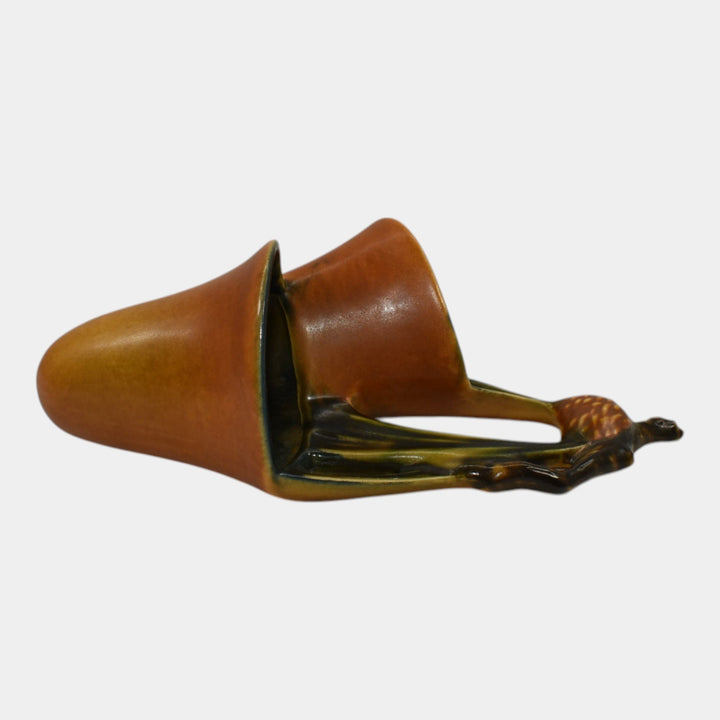Roseville Pine Cone Brown 1936 Vintage Art Pottery Ceramic Wall Pocket 1273-8
