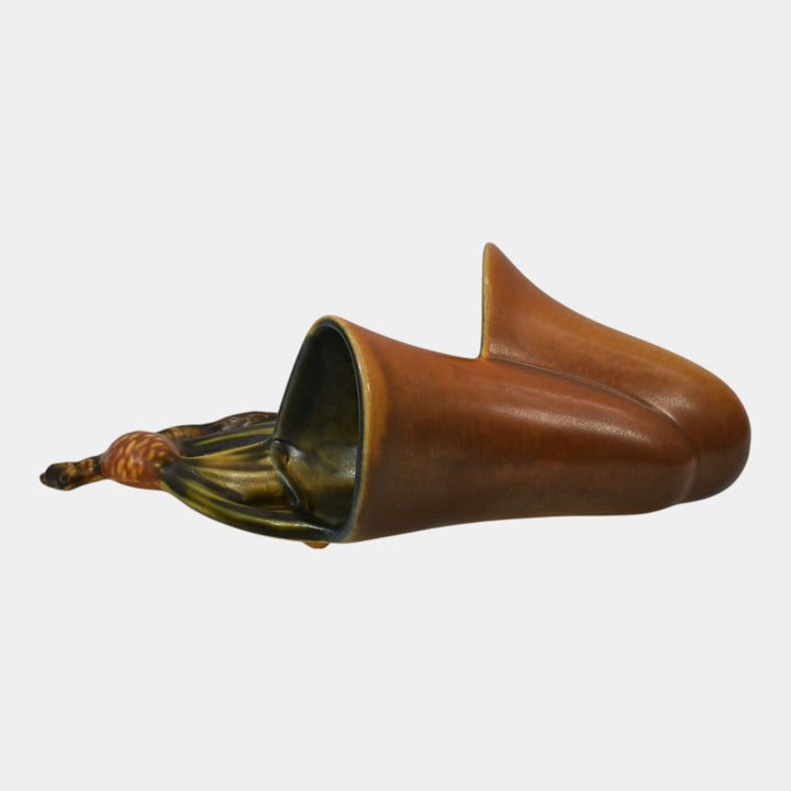 Roseville Pine Cone Brown 1936 Vintage Art Pottery Ceramic Wall Pocket 1273-8