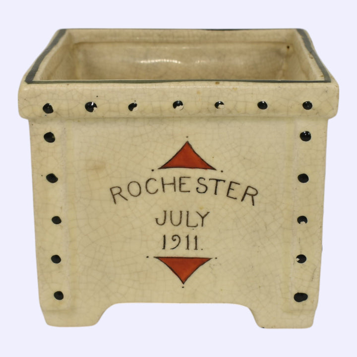 Roseville Creamware 1916 Vintage Pottery Masonic Syrian Ceramic Planter