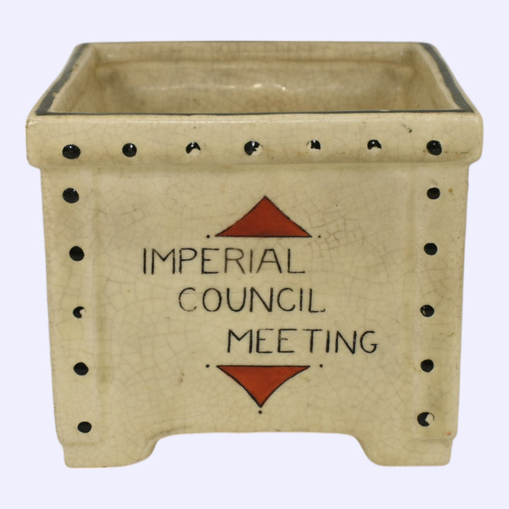Roseville Creamware 1916 Vintage Pottery Masonic Syrian Ceramic Planter