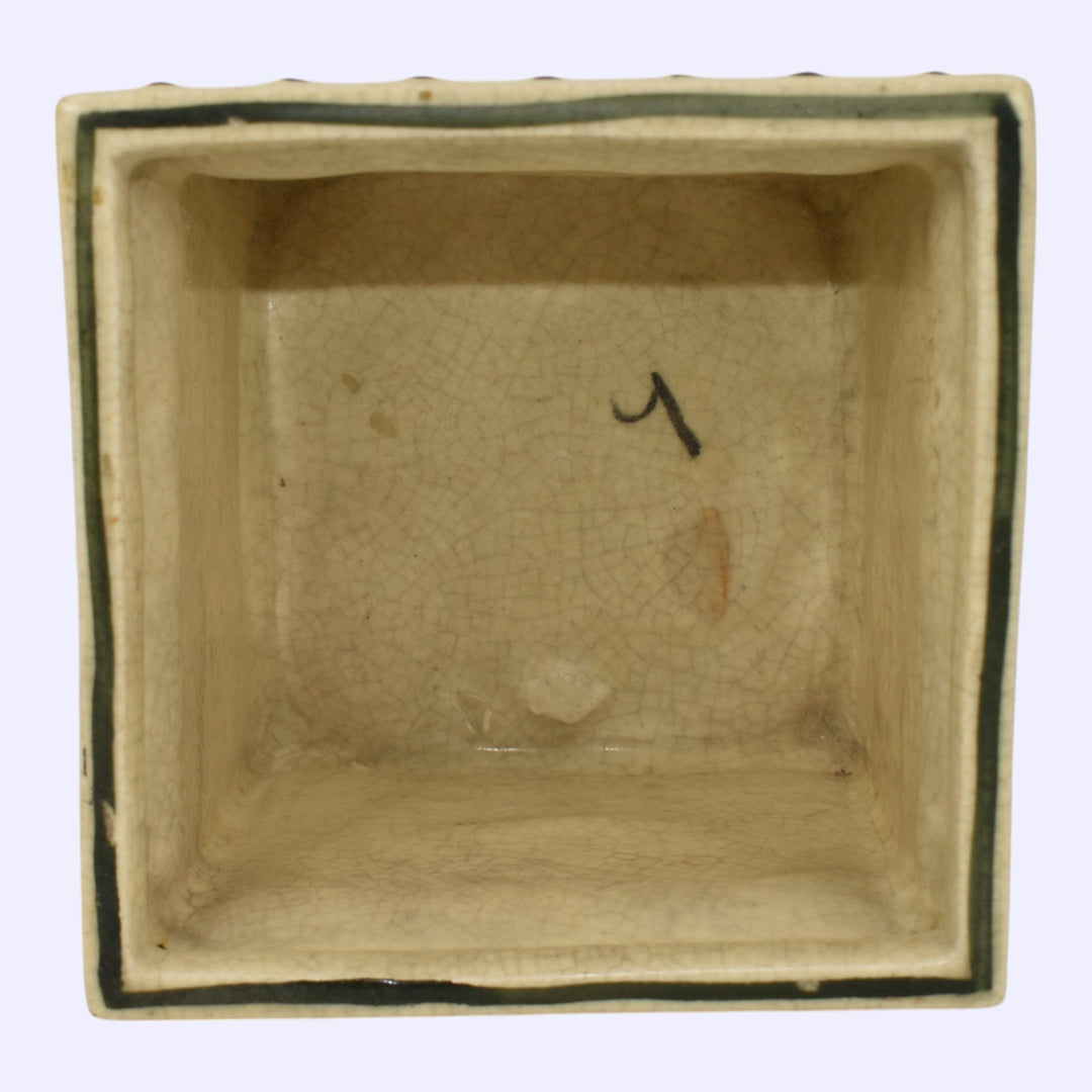 Roseville Creamware 1916 Vintage Pottery Masonic Syrian Ceramic Planter