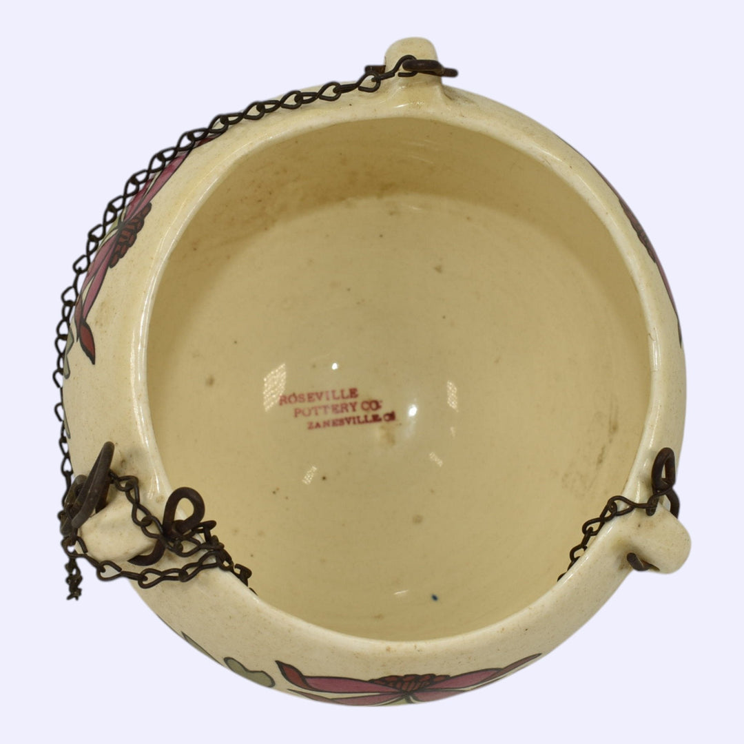 Roseville Persian Creamware 1916 Art Pottery Ceramic Hanging Basket 315-5 - Just Art Pottery