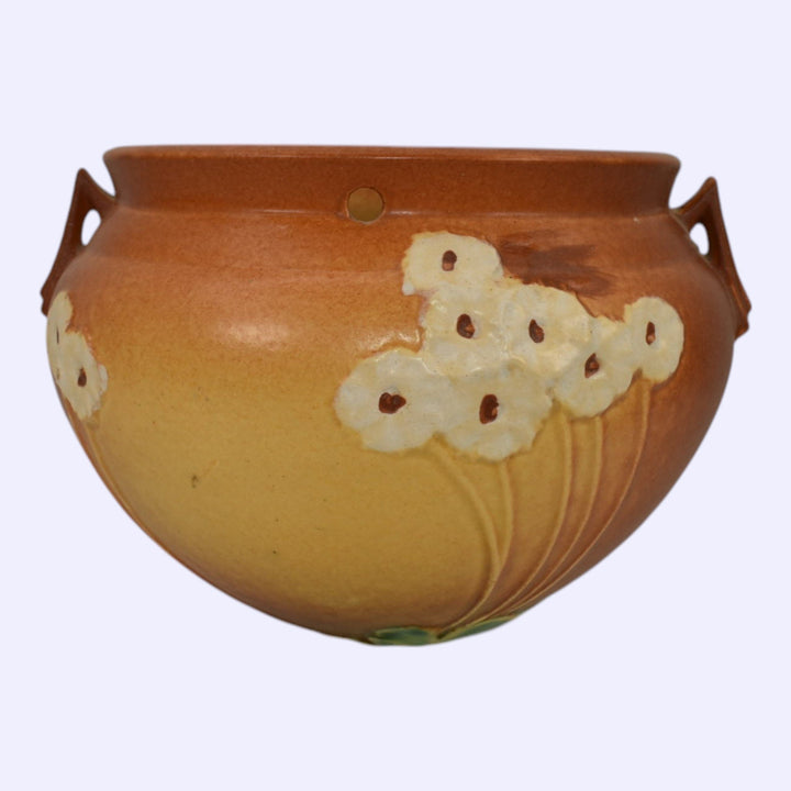 Roseville Primrose Tan 1936 Art Deco Pottery Hanging Basket Planter 354-5