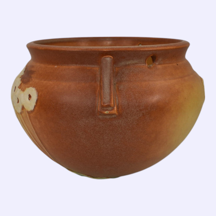 Roseville Primrose Tan 1936 Art Deco Pottery Hanging Basket Planter 354-5
