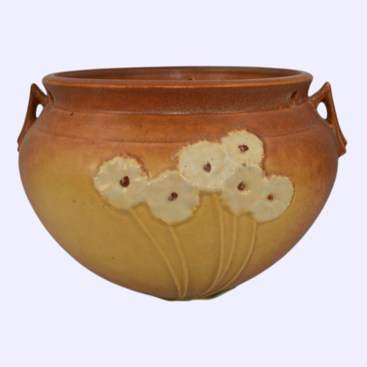 Roseville Primrose Tan 1936 Art Deco Pottery Hanging Basket Planter 354-5
