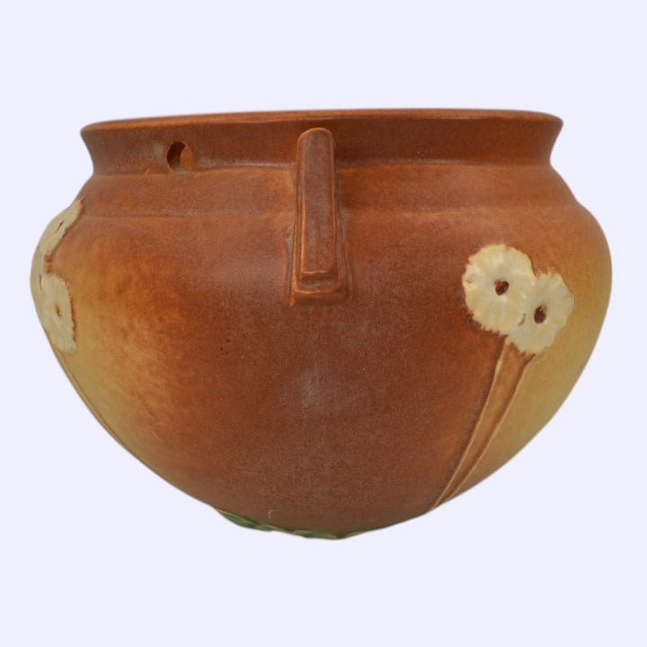 Roseville Primrose Tan 1936 Art Deco Pottery Hanging Basket Planter 354-5