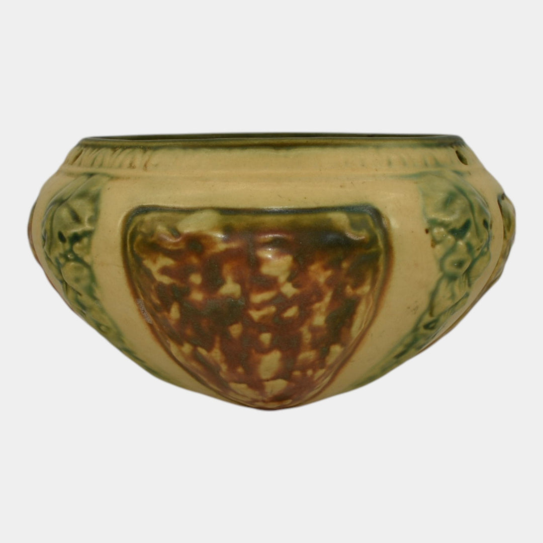 Roseville Pottery Florentine II 1933 Arts And Crafts Hanging Basket 339-5 - Just Art Pottery
