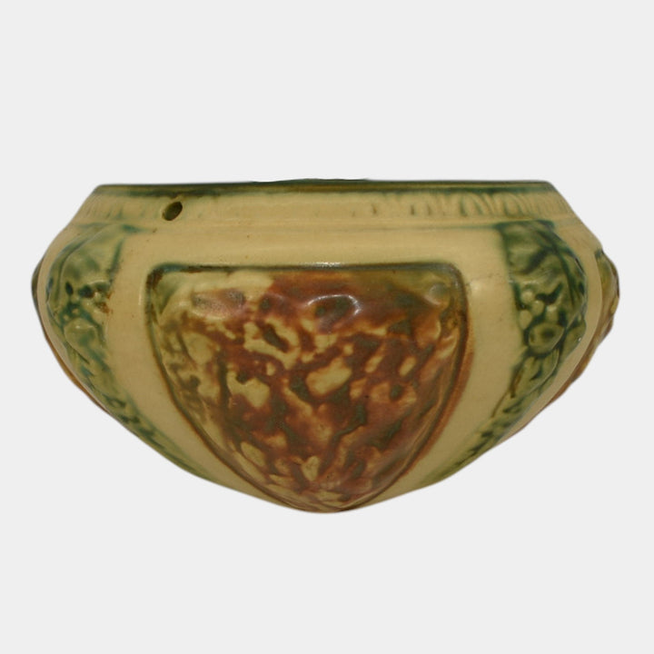 Roseville Pottery Florentine II 1933 Arts And Crafts Hanging Basket 339-5 - Just Art Pottery