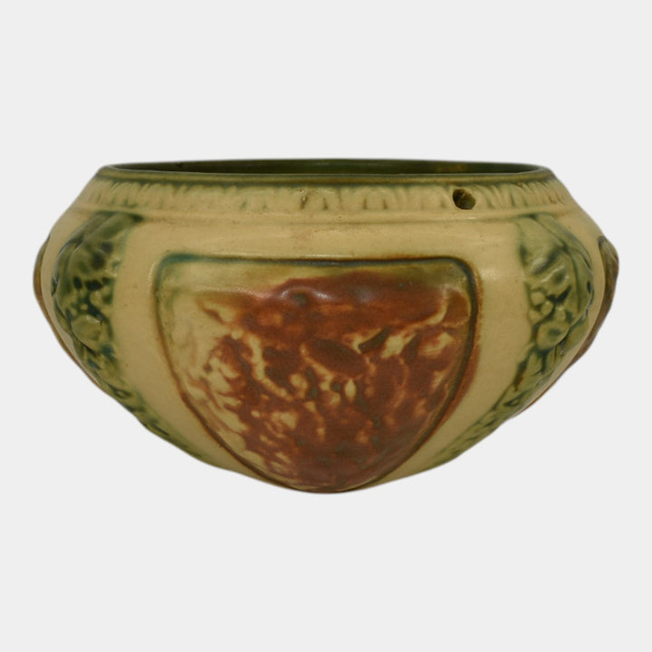 Roseville Pottery Florentine II 1933 Arts And Crafts Hanging Basket 339-5 - Just Art Pottery