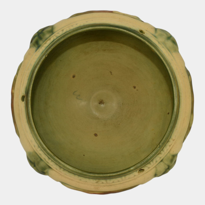 Roseville Pottery Florentine II 1933 Arts And Crafts Hanging Basket 339-5 - Just Art Pottery