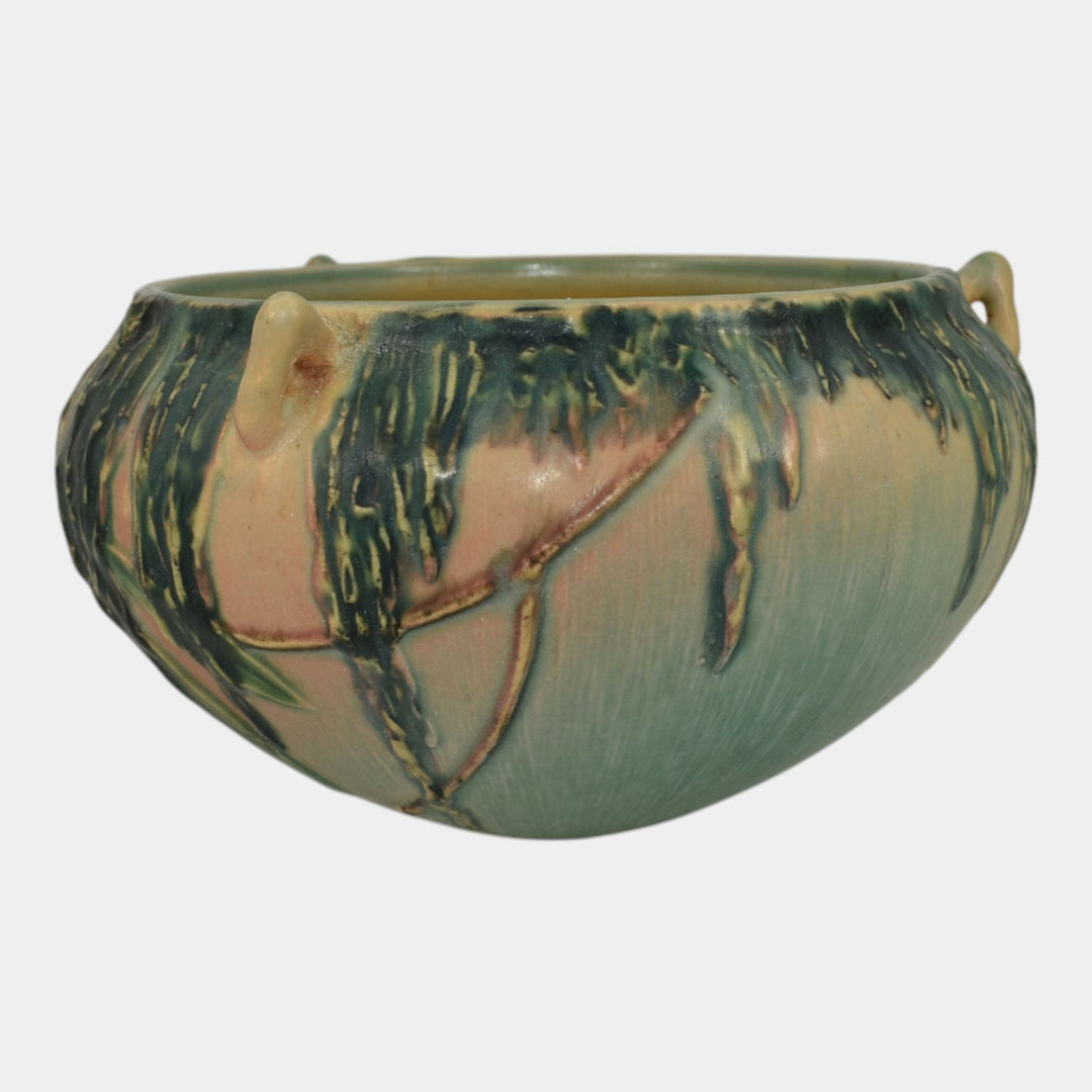 Roseville Moss Pink 1936 Vintage Pottery Ceramic Hanging Basket Planter 353-5 - Just Art Pottery