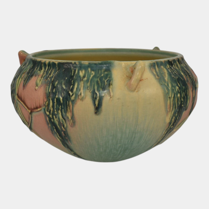 Roseville Moss Pink 1936 Vintage Pottery Ceramic Hanging Basket Planter 353-5