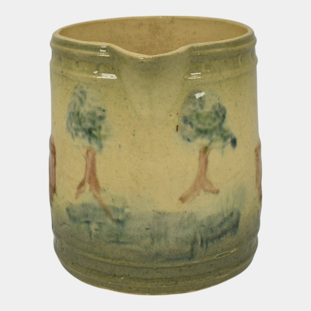 Roseville Early Ware 1910-16 Vintage Art Pottery Landscape Ceramic Pitcher - Just Art Pottery