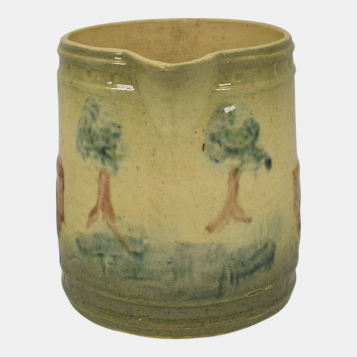 Roseville Early Ware 1910-16 Vintage Art Pottery Landscape Ceramic Pitcher - Just Art Pottery