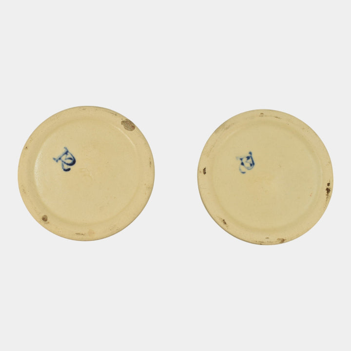 Roseville La Rose 1924 Vintage Art Pottery Ivory Ceramic Candle Holders 1051-4 - Just Art Pottery