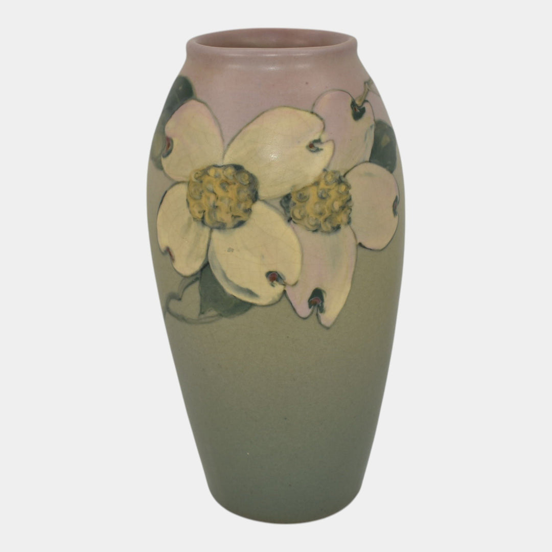 Weller Hudson 1920s Vintage Pottery Hand Painted Floral Vase - Just Art Pottery