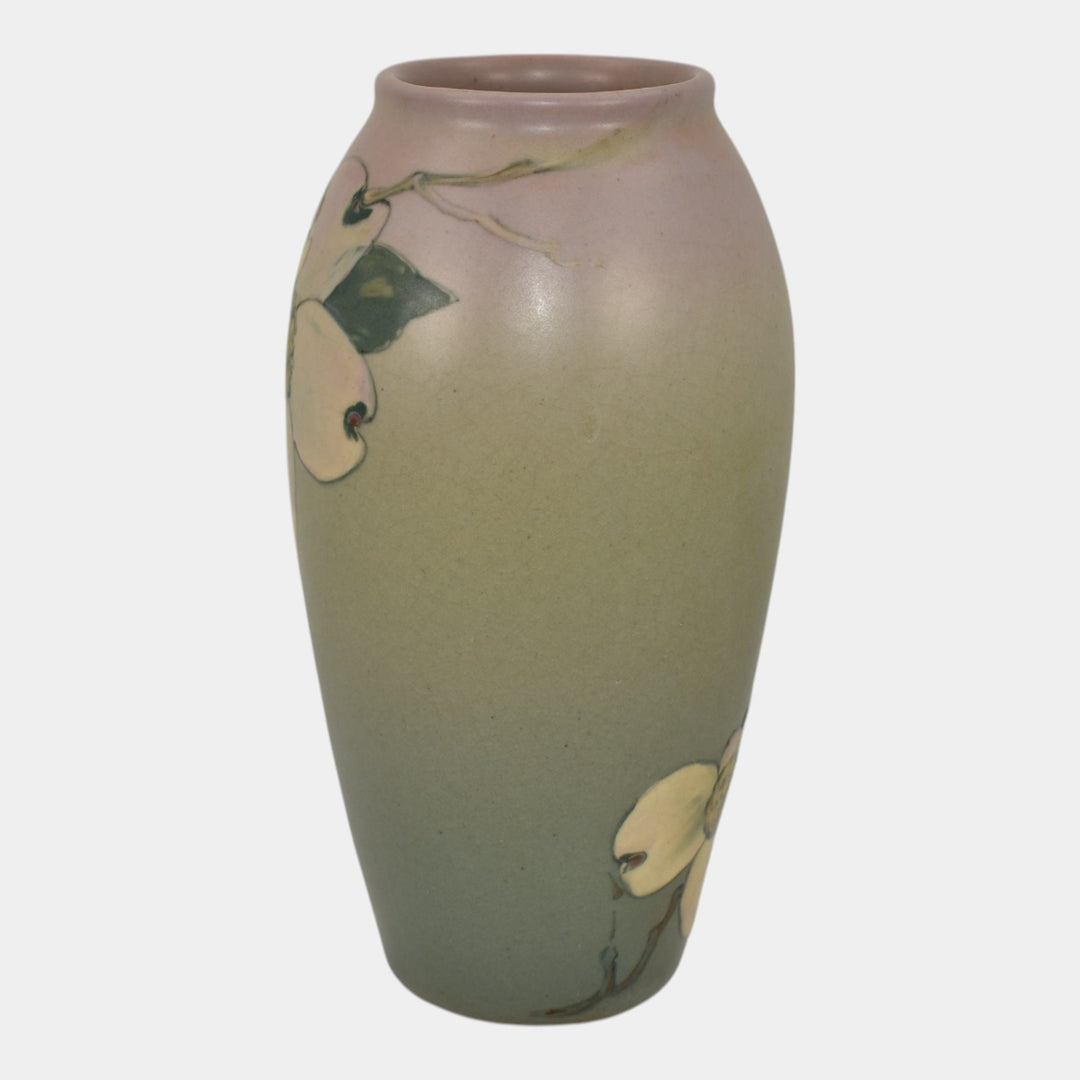 Weller Hudson 1920s Vintage Pottery Hand Painted Floral Vase