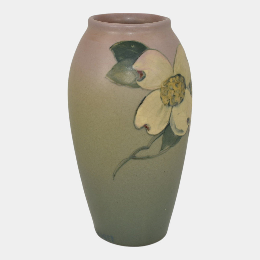 Weller Hudson 1920s Vintage Pottery Hand Painted Floral Vase