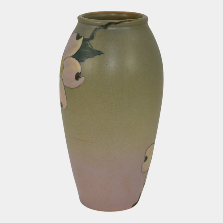 Weller Hudson 1920s Vintage Art Pottery Hand Painted Green Purple Vase - Just Art Pottery