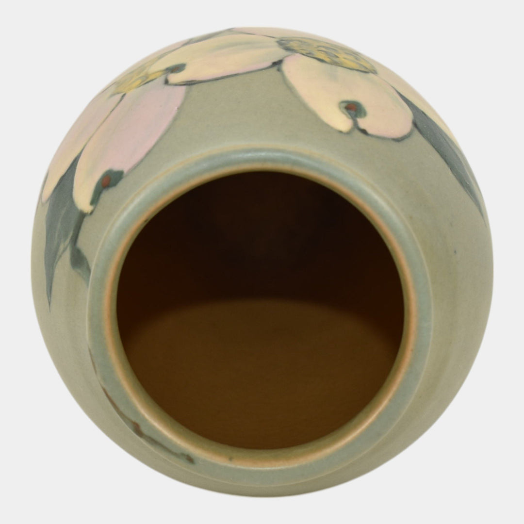 Weller Hudson 1920s Vintage Art Pottery Hand Painted Green Purple Vase - Just Art Pottery