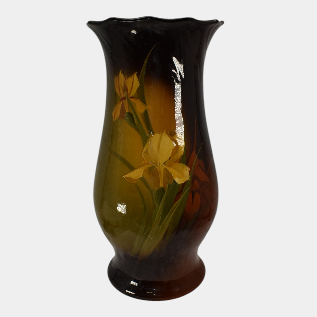 Roseville Rozane 1900s Art Pottery Standard Glaze Tall Ceramic Floor Vase 910