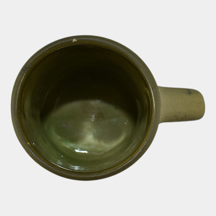 Weller Matte Perfecto 1900s Pottery Dragon Coat of Arms Mug - Just Art Pottery