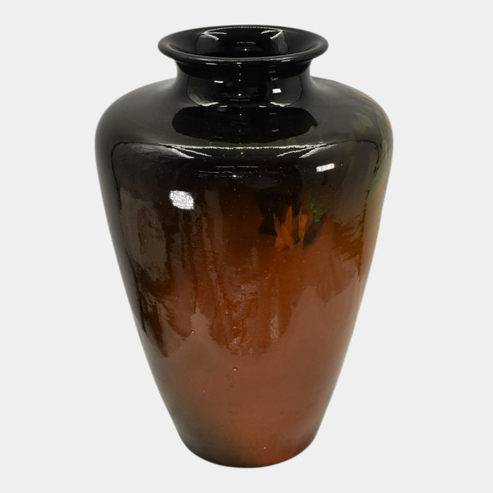 Roseville Rozane 1900s Art Pottery Standard Glaze Roses Floor Vase 861 Myers