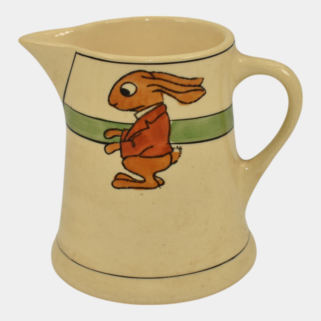 Roseville Juvenile Creamware 1910 Art Pottery Rabbit In Jacket Creamer