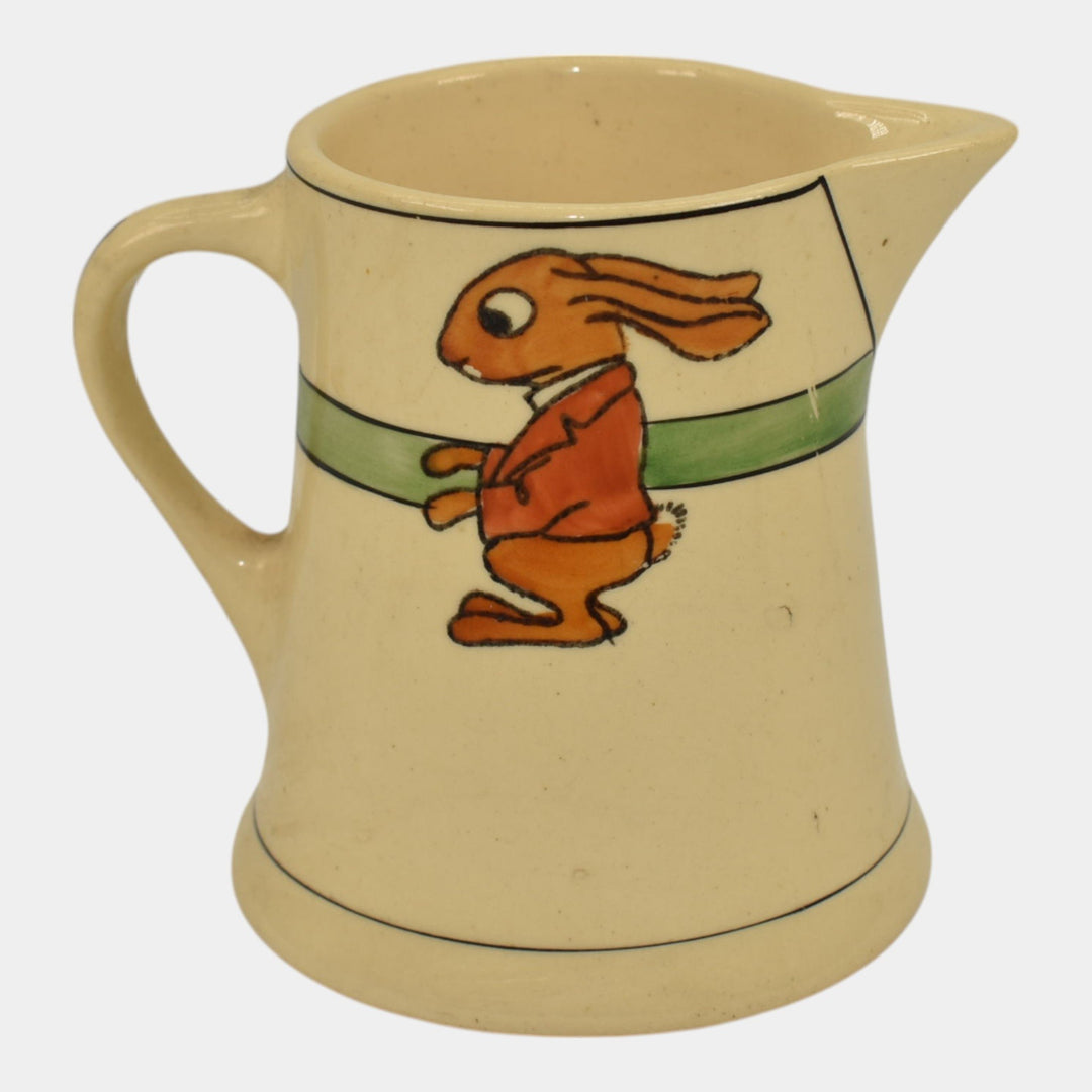 Roseville Juvenile Creamware 1910 Art Pottery Rabbit In Jacket Creamer