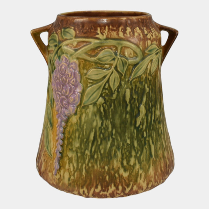 Roseville Wisteria Tan 1933 Vintage Arts And Crafts Pottery Ceramic Vase 633-8