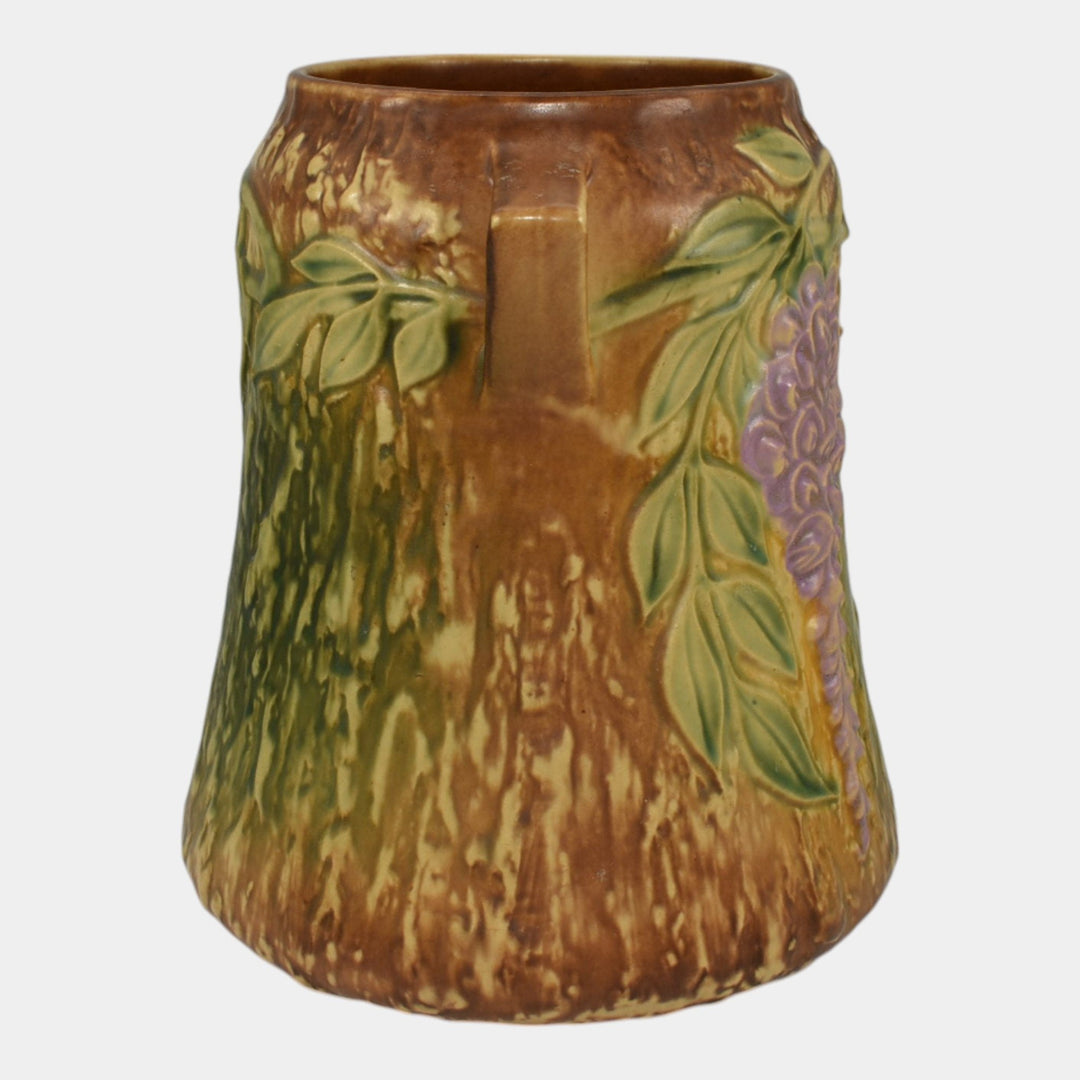 Roseville Wisteria Tan 1933 Vintage Arts And Crafts Pottery Ceramic Vase 633-8