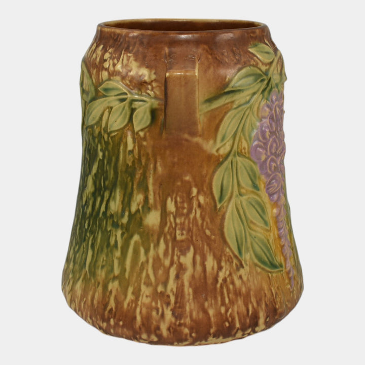 Roseville Wisteria Tan 1933 Vintage Arts And Crafts Pottery Ceramic Vase 633-8