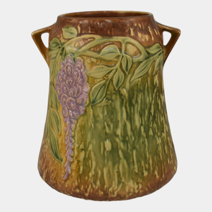 Roseville Wisteria Tan 1933 Vintage Arts And Crafts Pottery Ceramic Vase 633-8