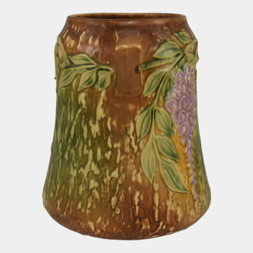 Roseville Wisteria Tan 1933 Vintage Arts And Crafts Pottery Ceramic Vase 633-8