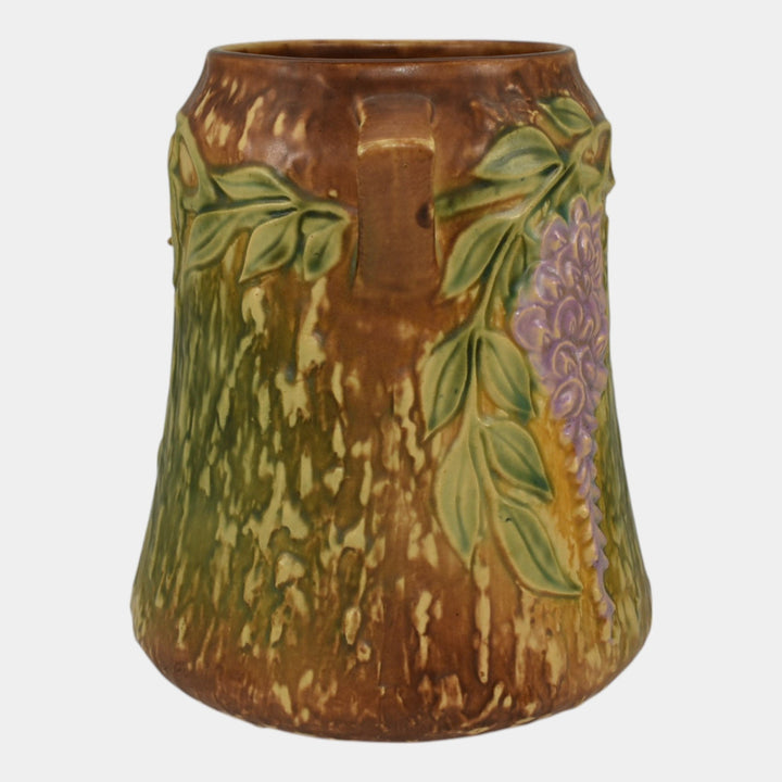 Roseville Wisteria Tan 1933 Vintage Arts And Crafts Pottery Ceramic Vase 633-8