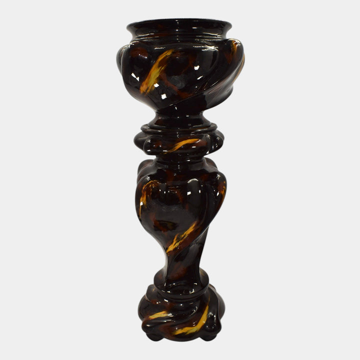 Weller Aurelian 1900s Art Pottery Brown Floral Jardiniere Pedestal Ferrell - Just Art Pottery