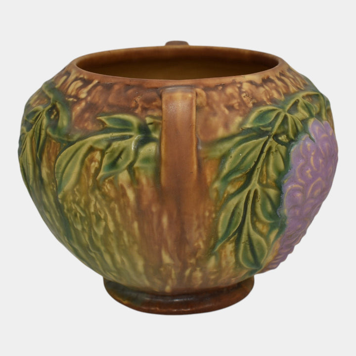 Roseville Wisteria Tan 1933 Vintage Art Pottery Vase 254-5 - Just Art Pottery