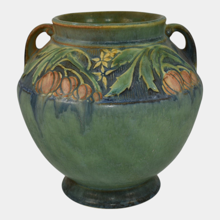 Roseville Baneda Green 1932 Vintage Arts And Crafts Pottery Ceramic Vase 591-6 - Just Art Pottery