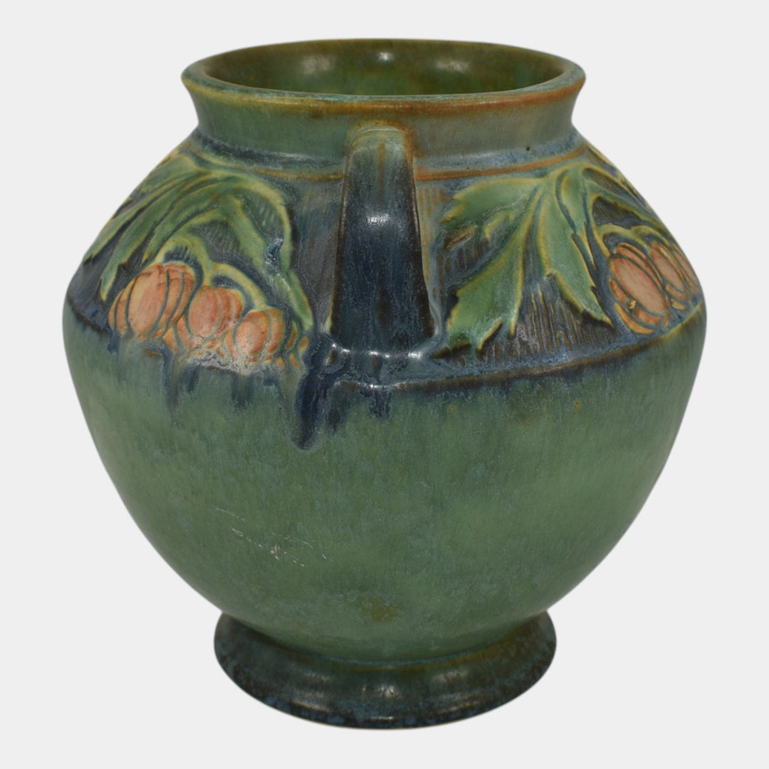 Roseville Baneda Green 1932 Vintage Arts And Crafts Pottery Ceramic Vase 591-6 - Just Art Pottery