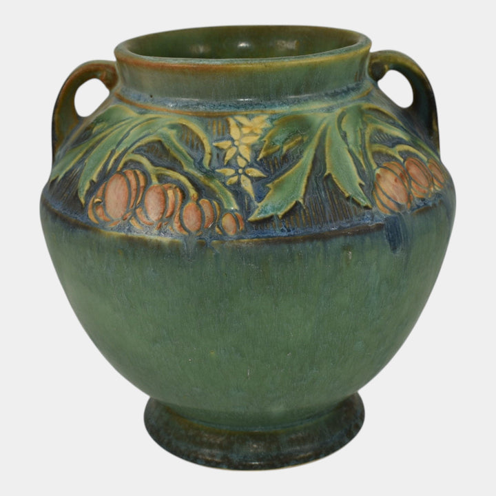 Roseville Baneda Green 1932 Vintage Arts And Crafts Pottery Ceramic Vase 591-6 - Just Art Pottery
